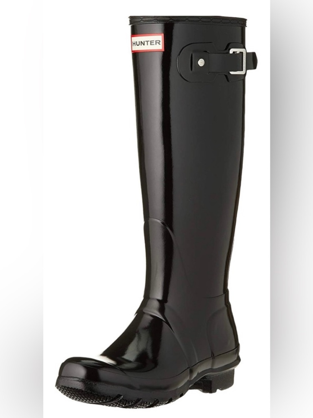 Shiny Black Tall Hunter Rainboots